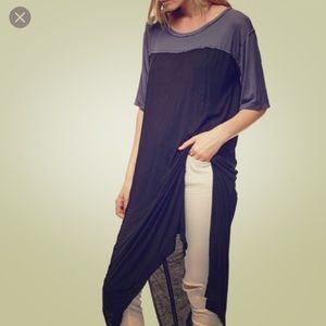 Free people bandwagon tunic black size large NWT